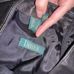 Black Daniel Leather Midi Skirt